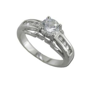 925 Silver 2ct Round CZ Diamond Ring